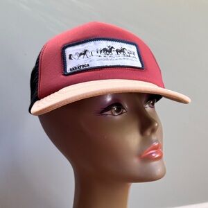 Legacy black horse‎ stampede race cushioned trucker snap back cap NWOT